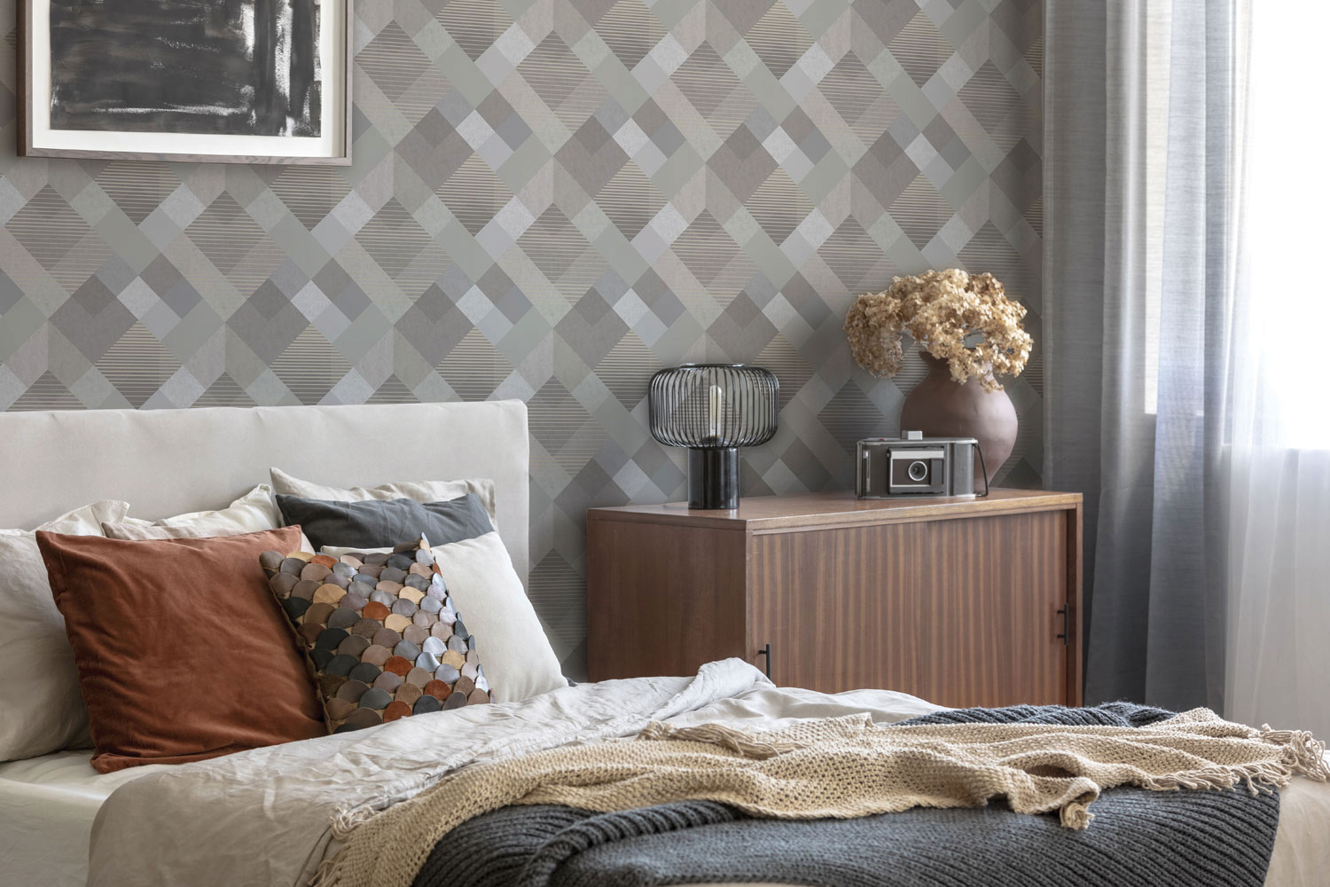 Vlies Tapete mit geometrischem Muster