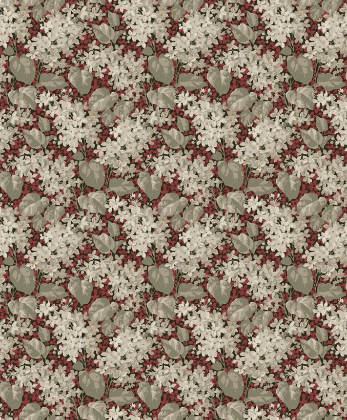 Tapete, rot, Blumen, Blätter, 4161, Alla Tiders Hus, Borastapeter